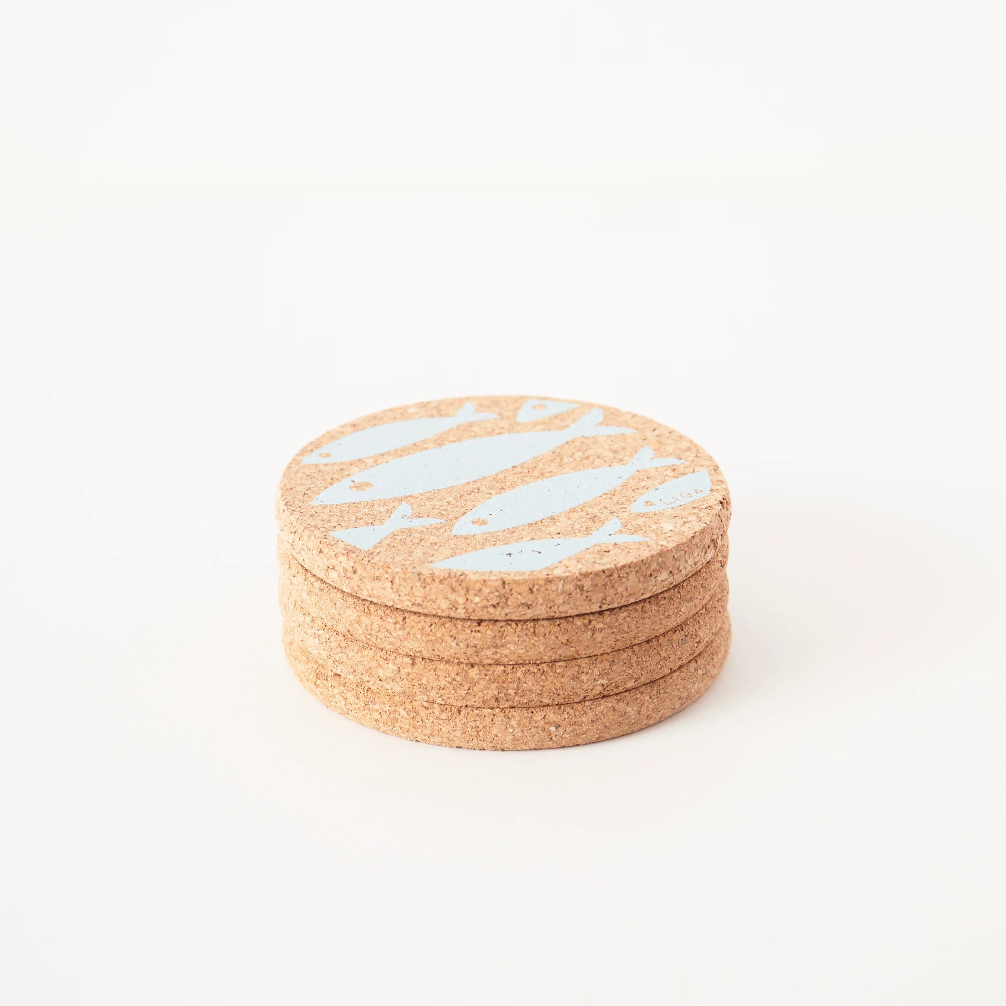Cork Coasters | Fish Blue