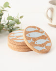 Cork Coasters | Fish Blue