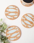 Cork Coasters | Fish Blue