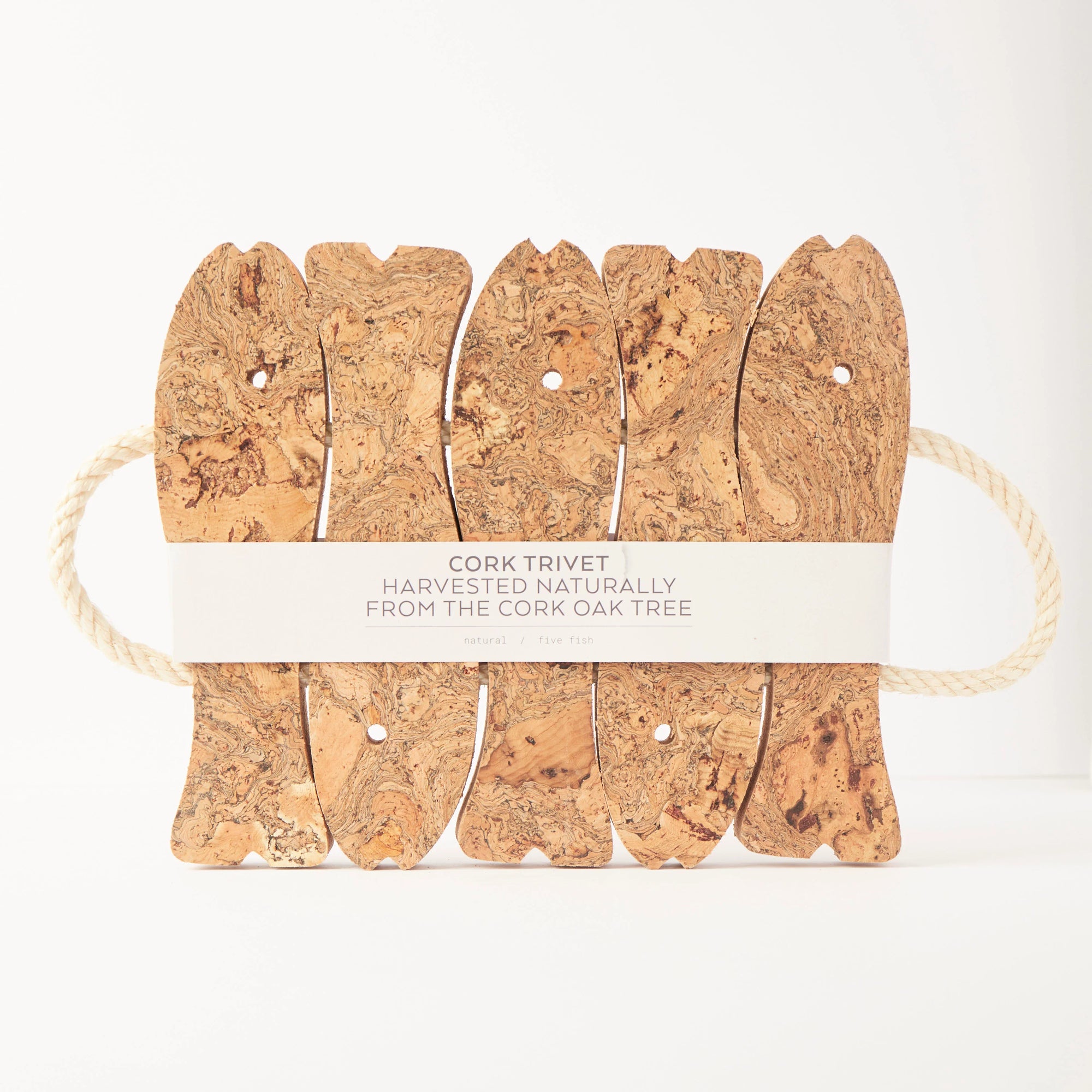 Natural Cork 5 Fish Trivet