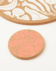 Cork Coasters | Flora Pink