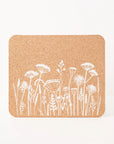 Cork Placemats Rectangle | Flowers White