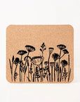 Cork Placemats Rectangle | Flowers - Grey