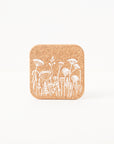 Square Cork Coasters | White Flowers Set of 4
