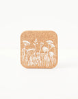 Square Cork Coasters | White Flowers Set of 4