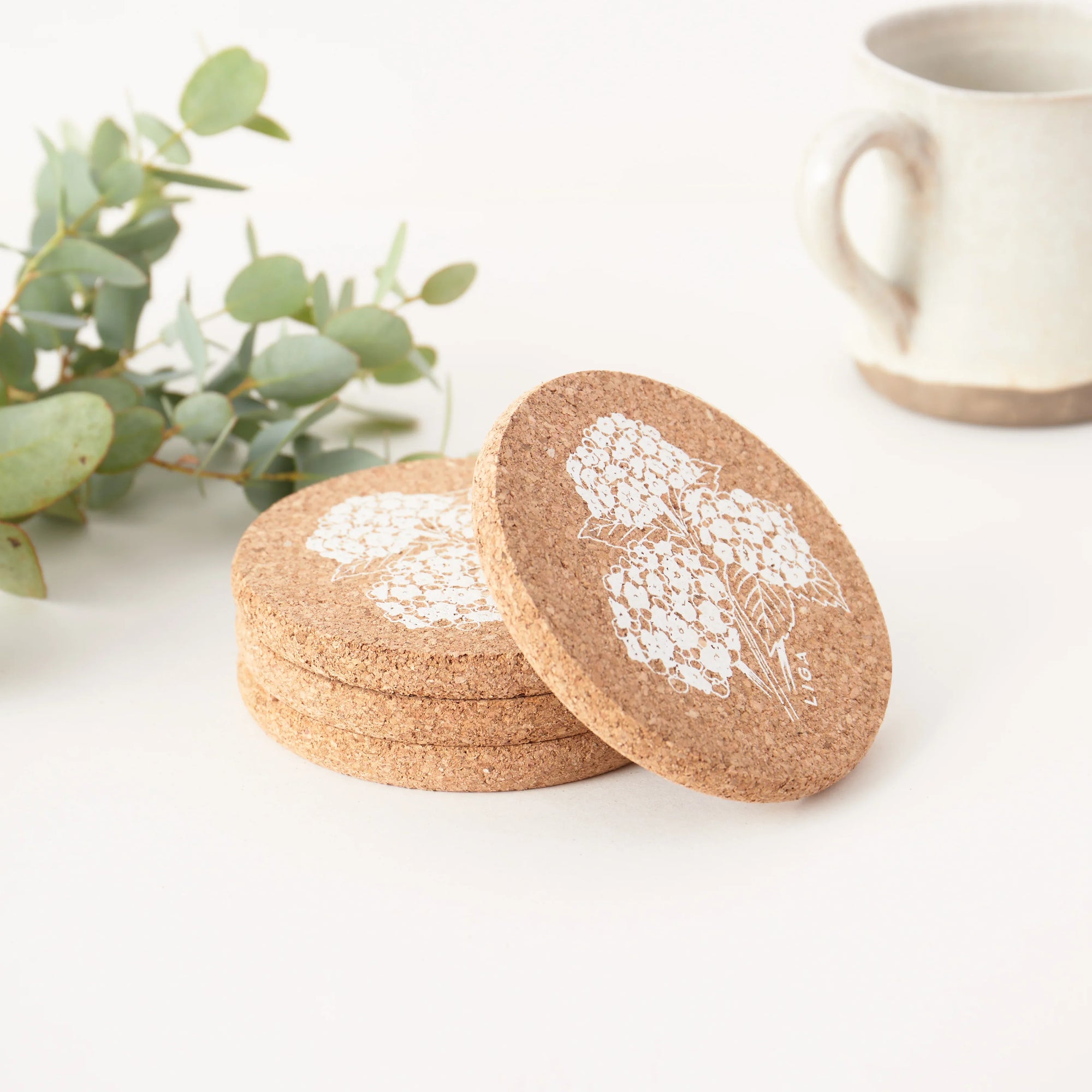 Cork Coasters | Hydrangea