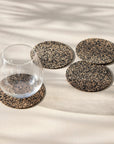 Dash Recycled Rubber & Cork Coasters | Round Set of 4
