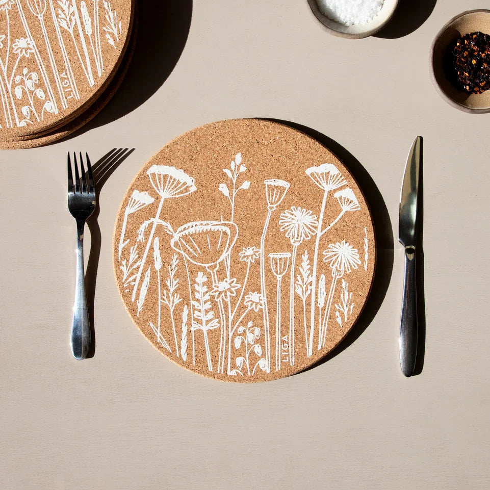 Cork Placemats | Flowers
