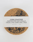 Cork Coaster | Orchids Grey