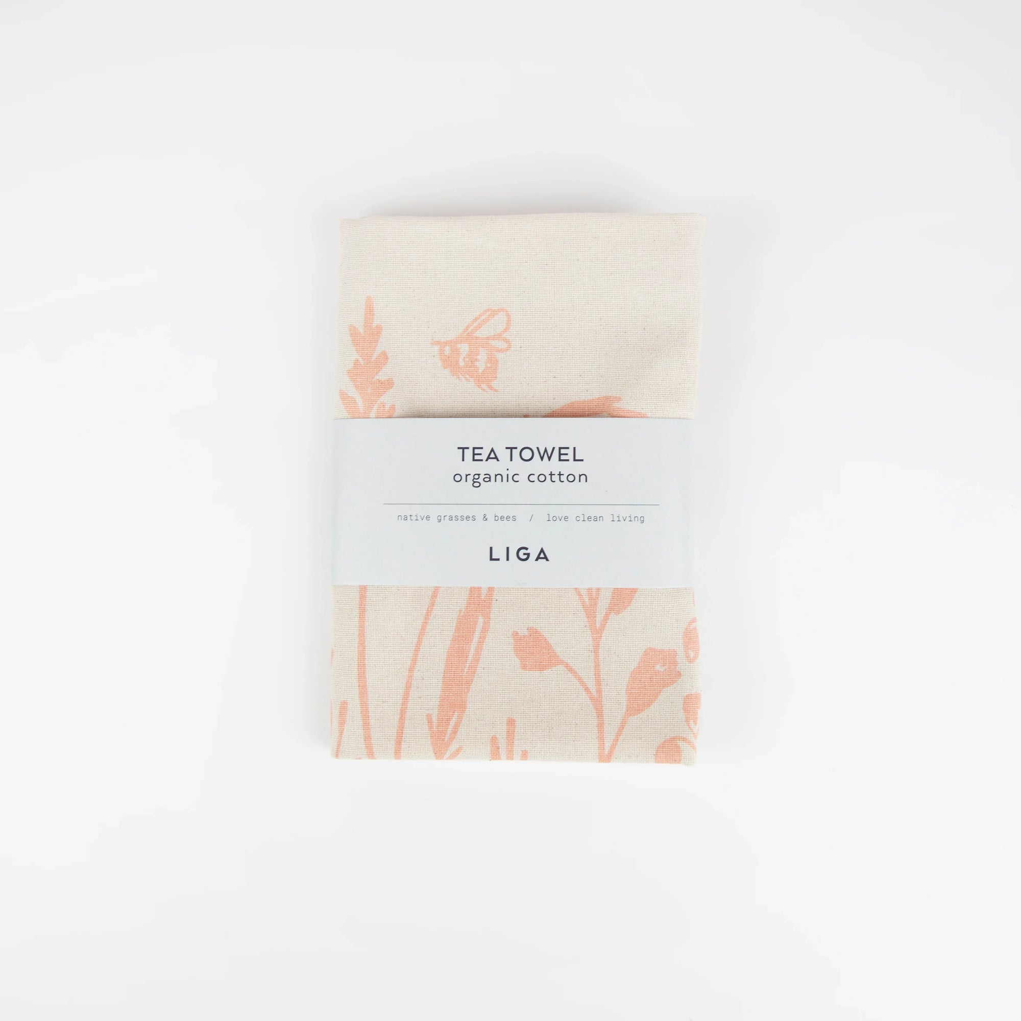 Organic Tea Towel | Native Grasses & Bees