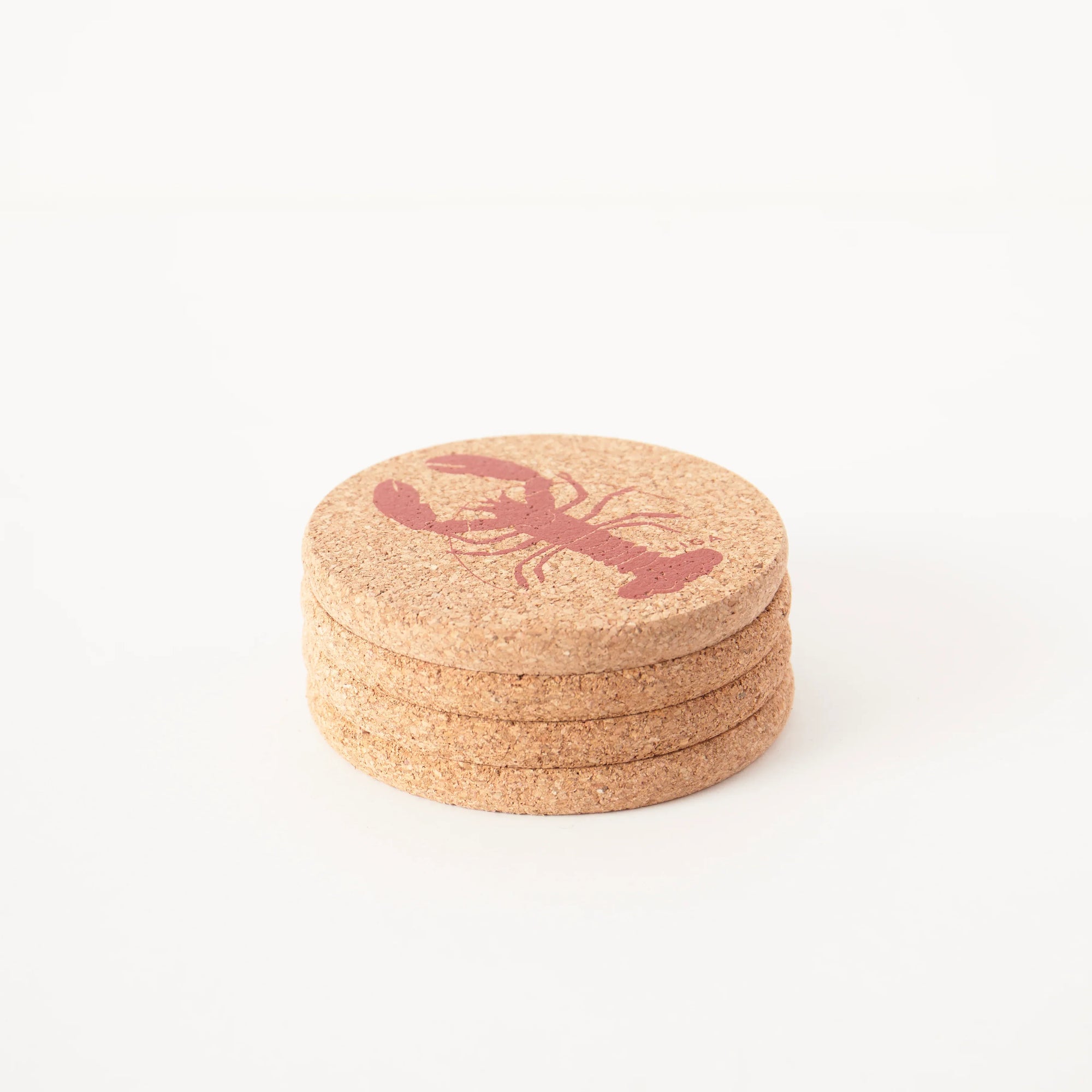 Cork Coasters | Lobster Red