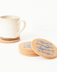 Cork Coasters | Mackerel Blue