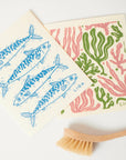 Tea Towel and matching Dishcloths | Mackerel & Lobster