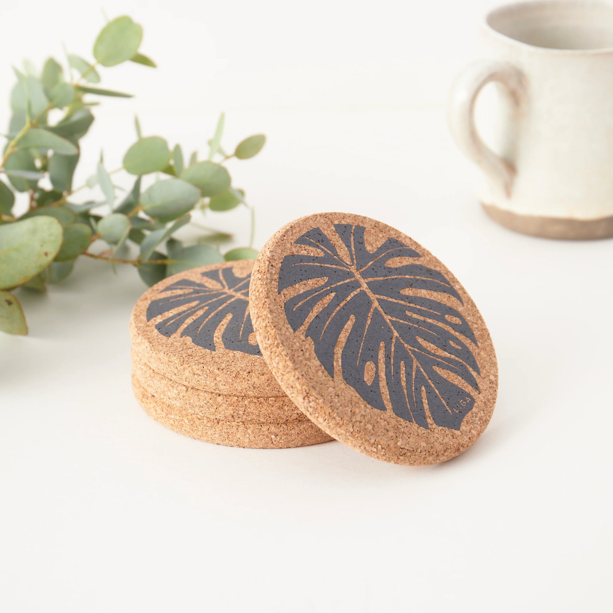 Cork Coasters | Monstera