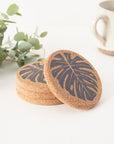 Cork Coasters | Monstera