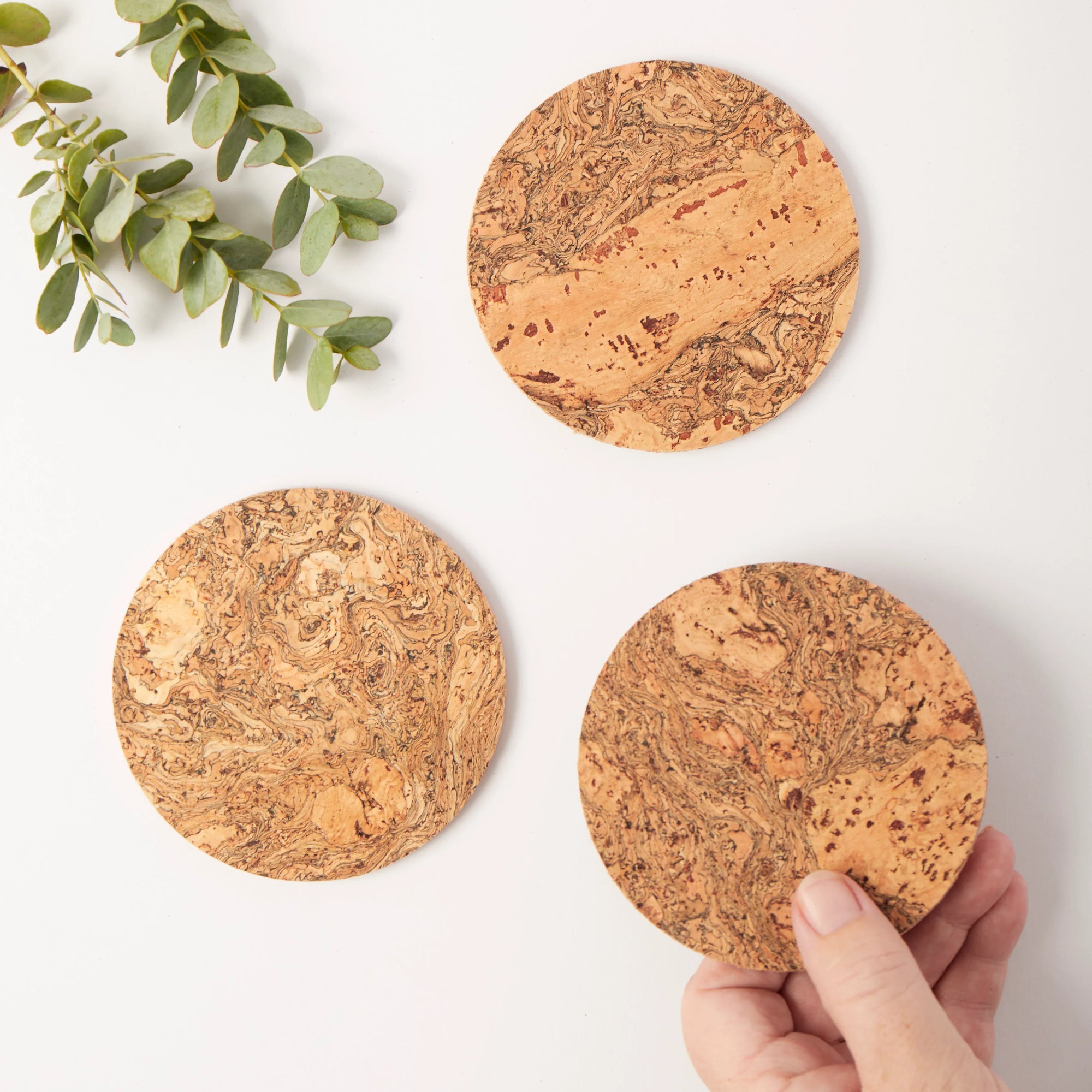 Natural Cork Coasters | Round Set of 4
