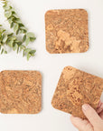 Natural Cork Coasters | Square Set of 4