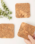 Natural Cork Coasters | Square Set of 4