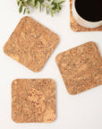 Natural Cork Coasters | Square Set of 4