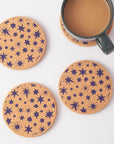 Cork Coaster - Stars Navy