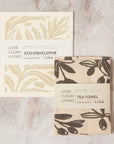 Olive & Pip | Cork and Tile Trivet, Tea Towel and Dishcloths