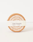 Cork Coasters | Sandy Lines - White