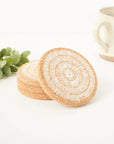 Cork Coasters | Sandy Lines - white