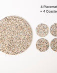 Beach Clean Round Placemats and Coasters Bundle | Table Set of 4