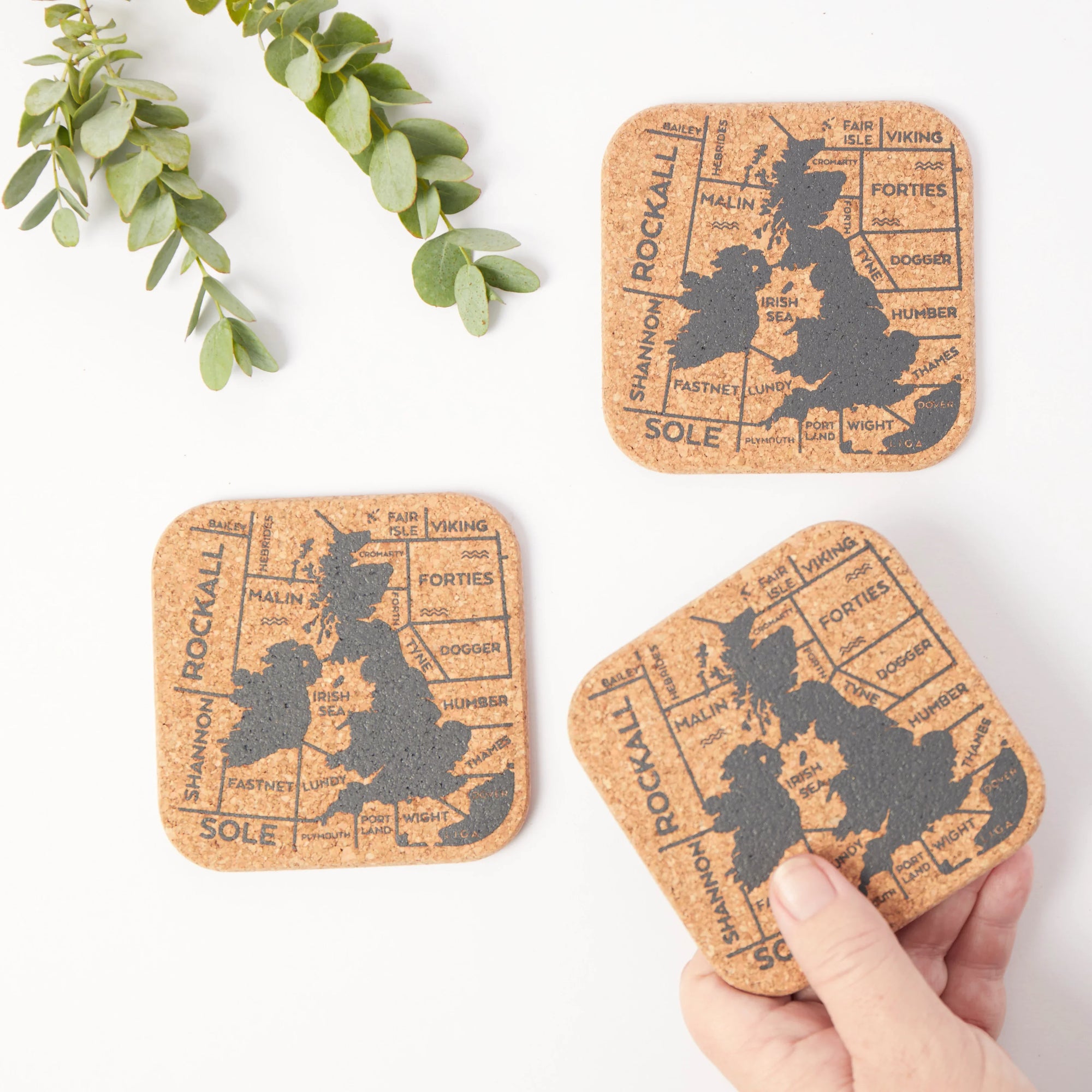 Cork Coasters | Shipping Forecast | Set of 4