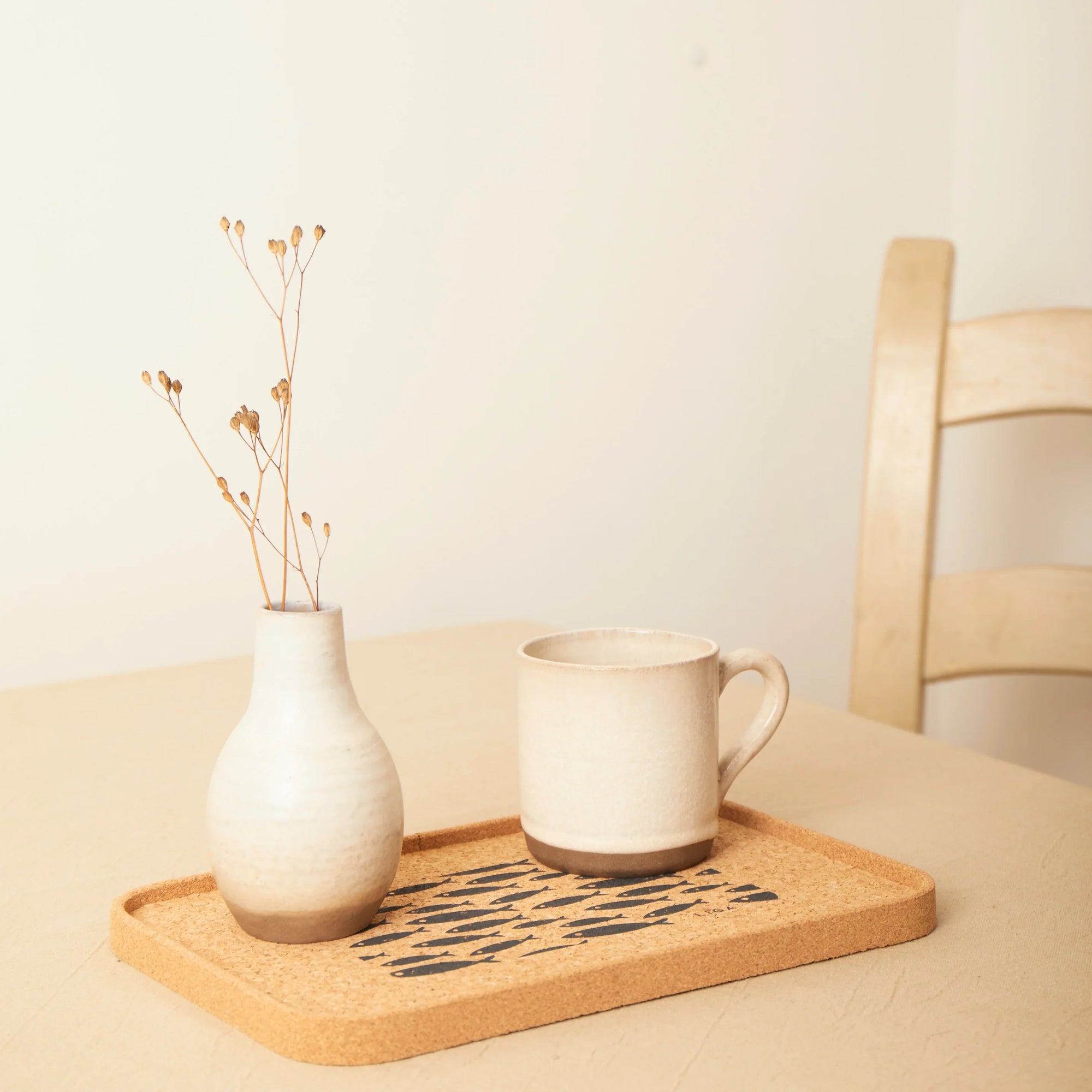 Eco Cork Tray | Fish Grey