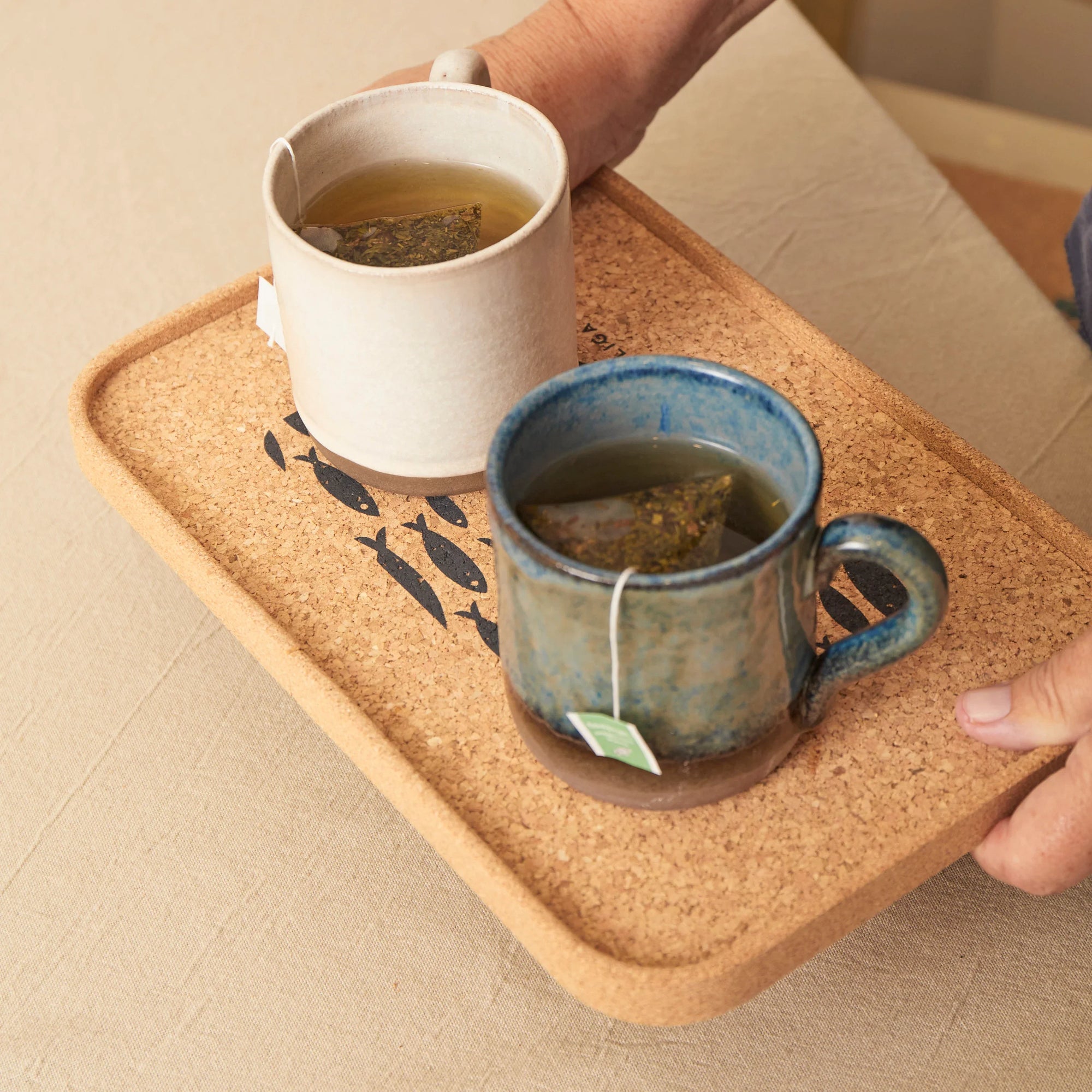 Eco Cork Tray | Fish Grey