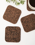 Smoked Cork Coasters | Square Set of 4