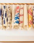Organic Tea Towel | Fish on a Line Navy