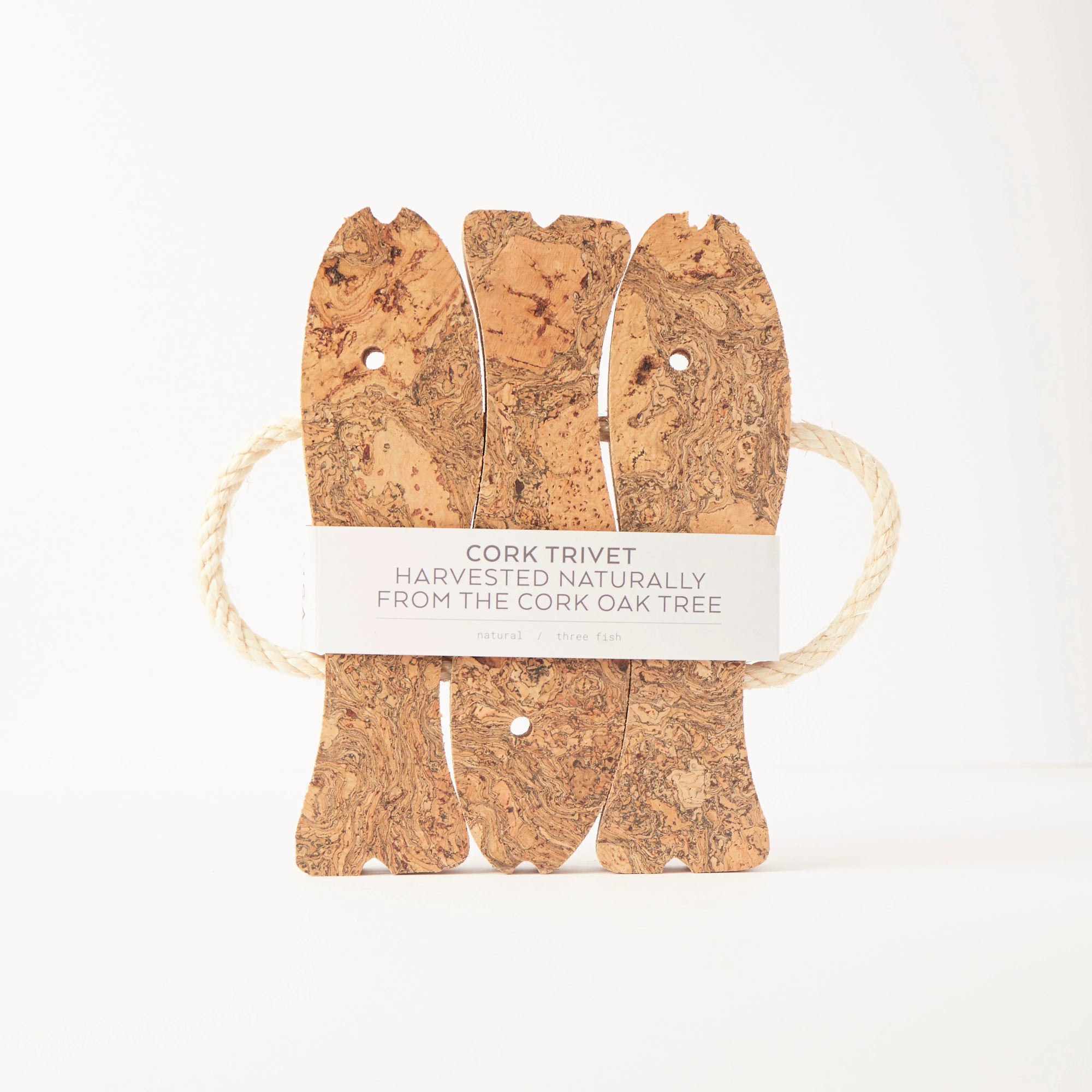 Natural Cork 3 Fish Trivet