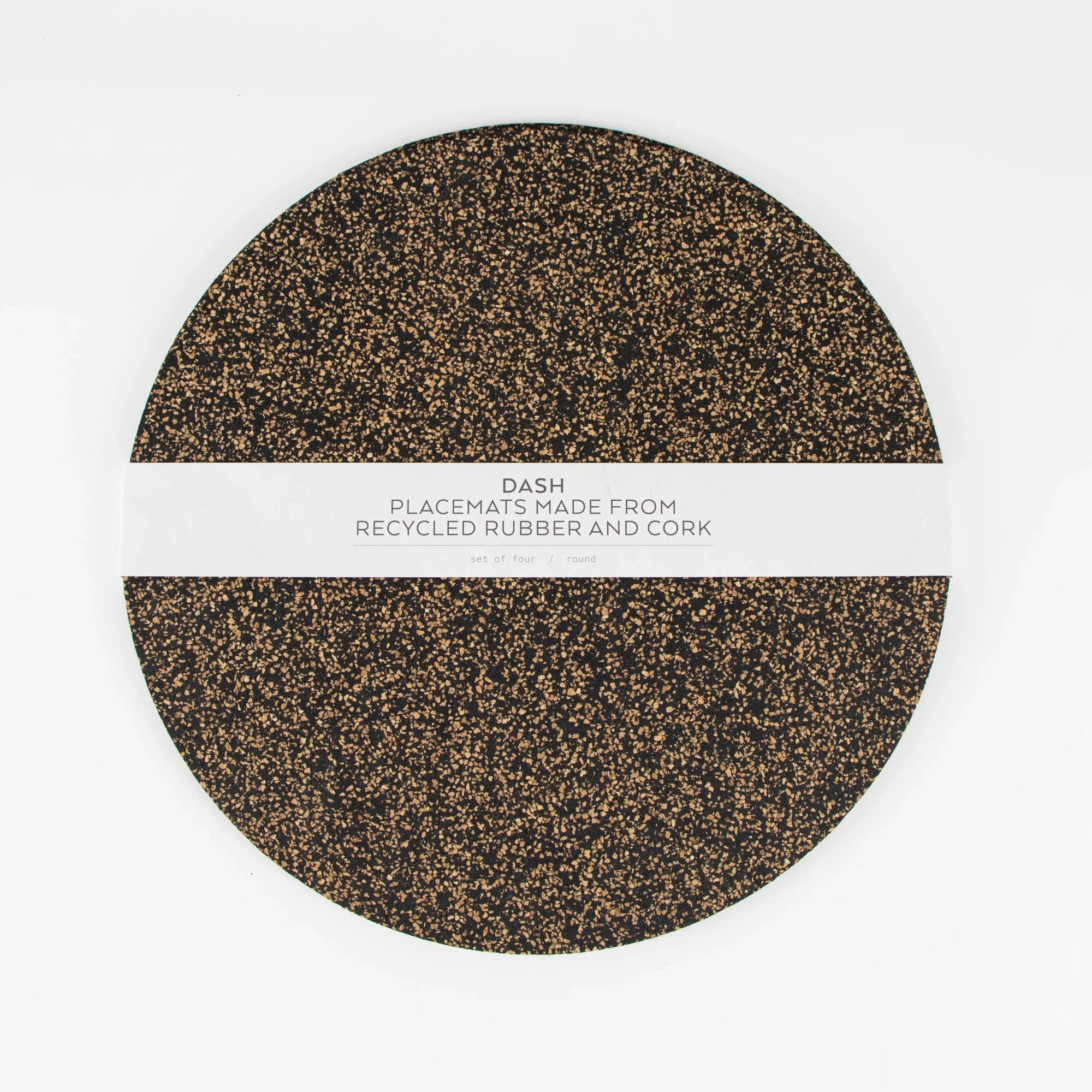 Dash Recycled Rubber & Cork Placemats | Round Set of 4