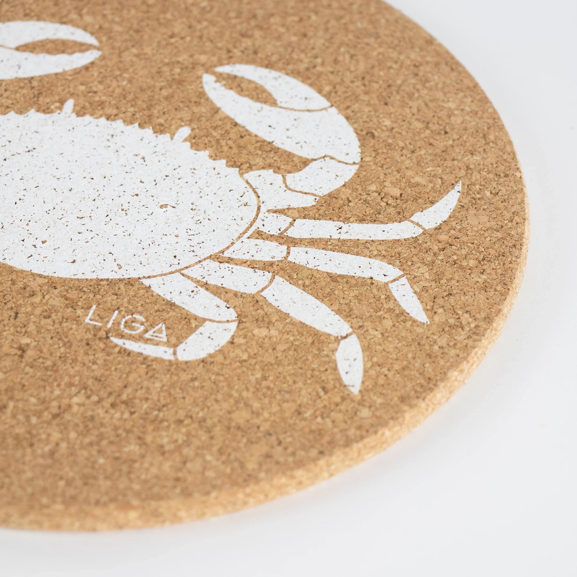 Eco friendly cork placemats + coasters. Crab design