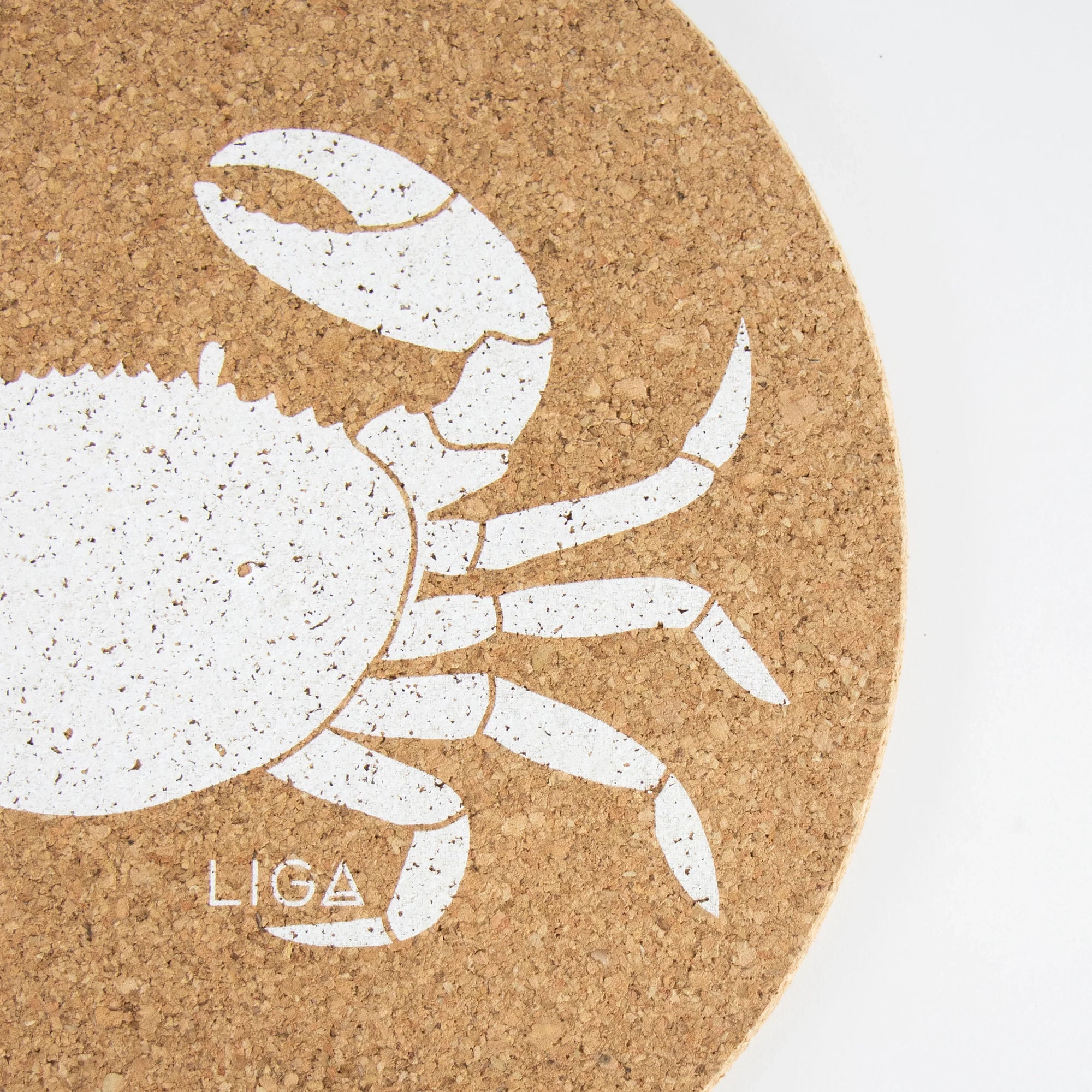 Eco friendly cork placemats + coasters. Crab design