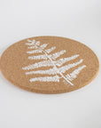 Eco friendly cork placemats + coasters. Fern design