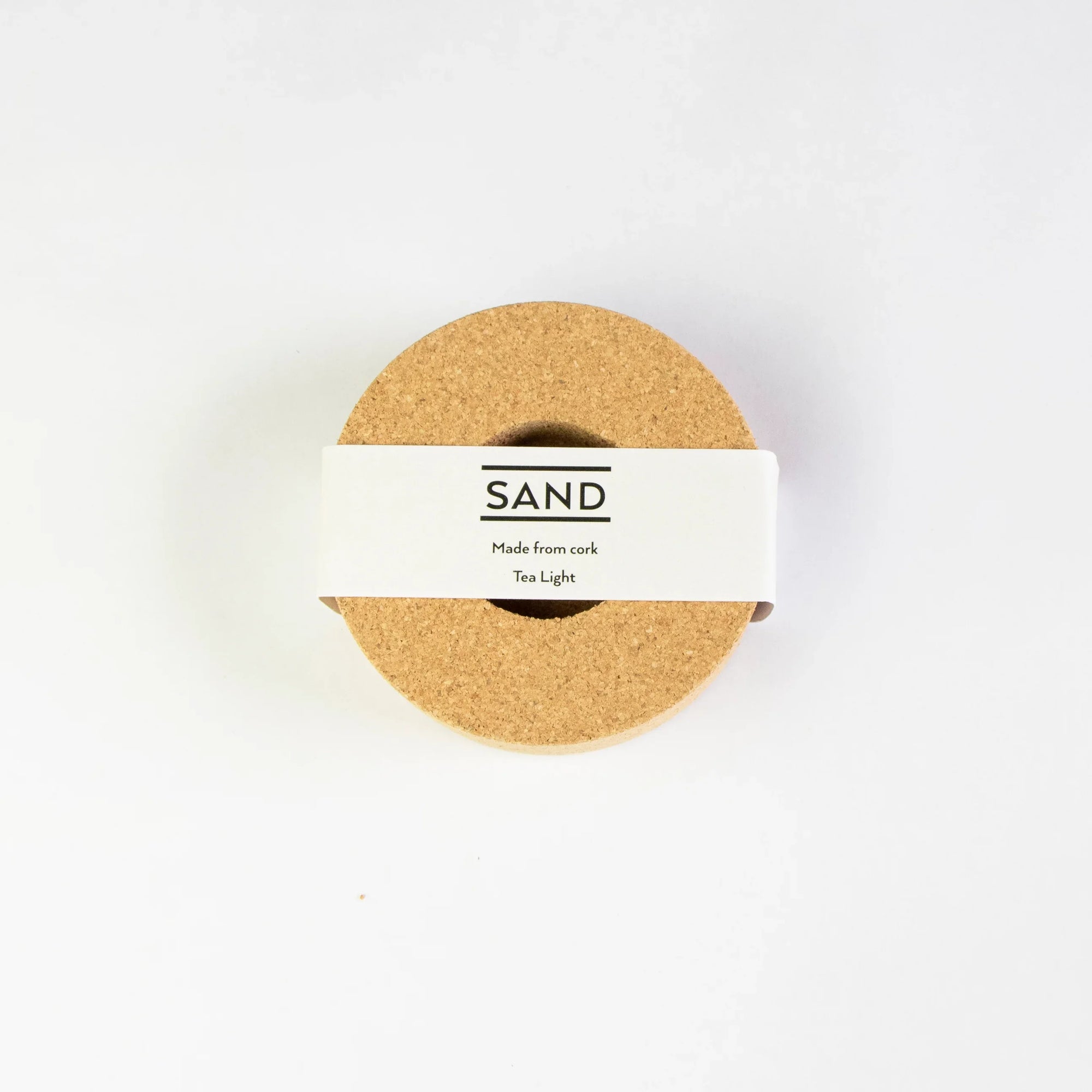 Sustainable cork tea light holder, sand range
