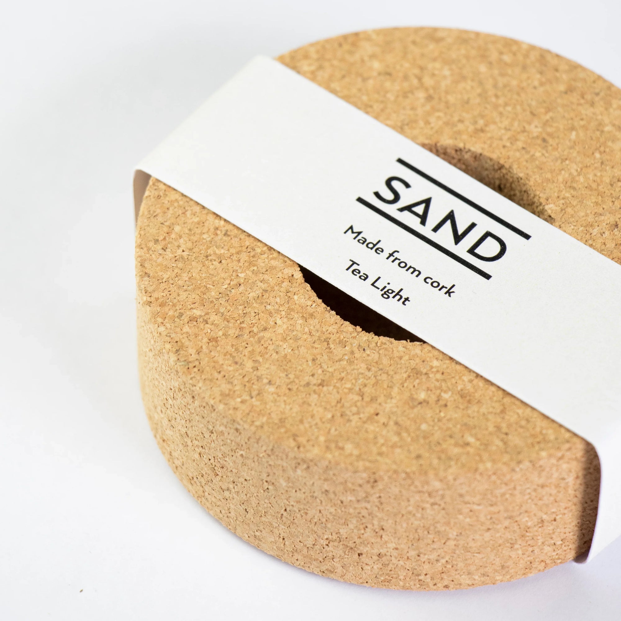 Sustainable cork tea light holder, sand range