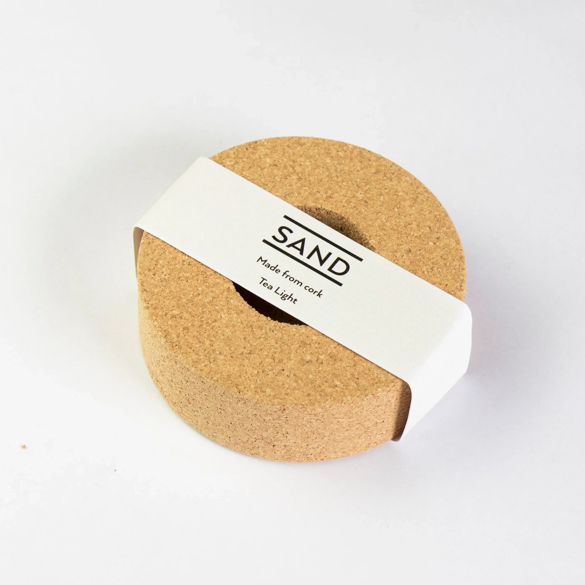Sustainable cork tea light holder, sand range