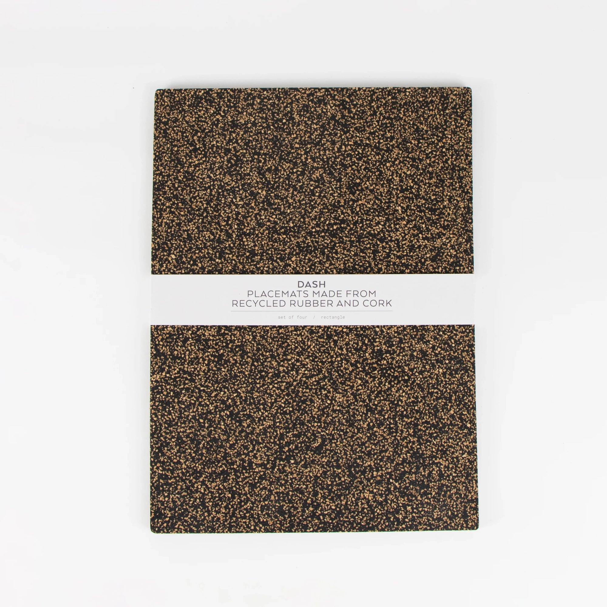 Dash Recycled Rubber & Cork Placemats | Rectangle Set of 8 plus 2 sets of free coasters