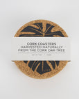 cork coasters with Monstera design
