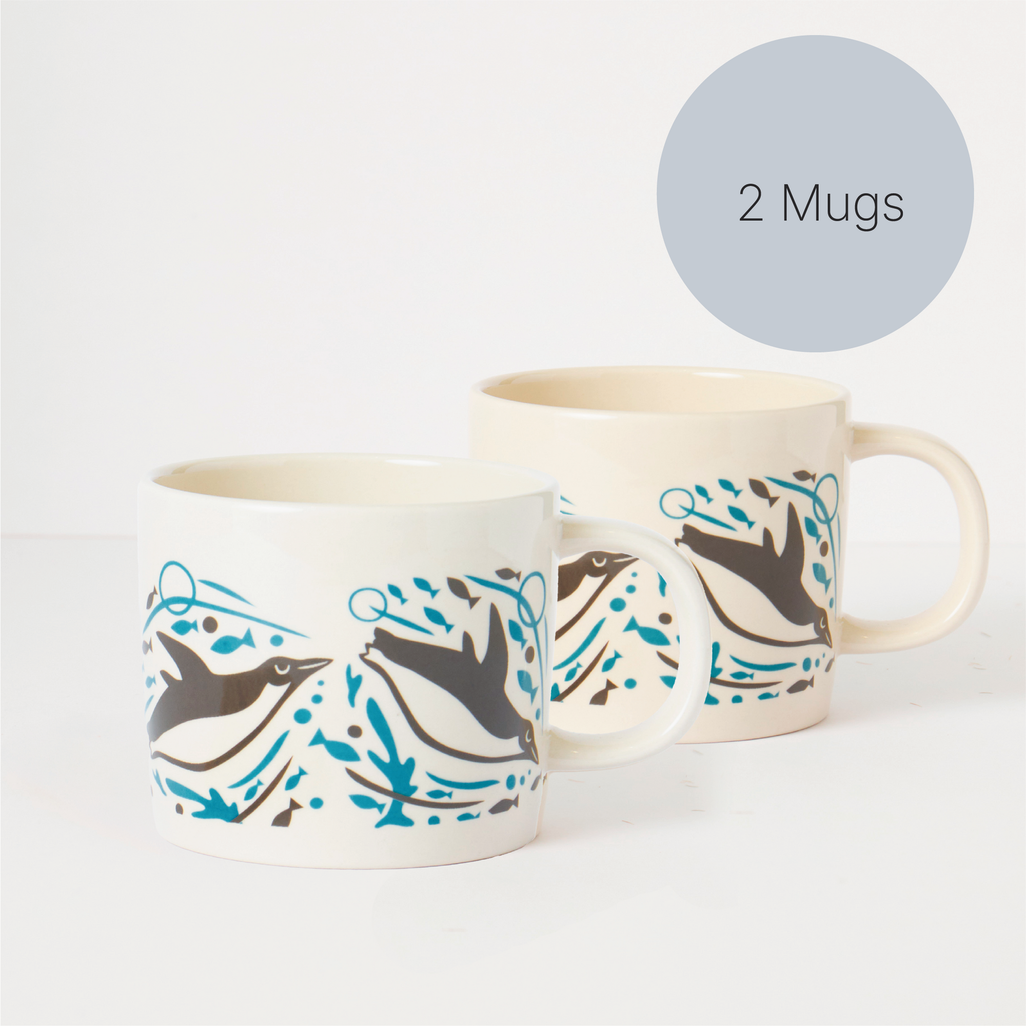 Set of Two Mugs | Swimming Penguins