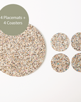 Beach Clean Round Placemats and Coasters Bundle | Table S/4