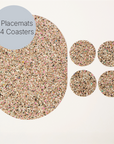 Beach Clean Oval Placemats & Coaster Bundle | Table S/4