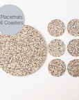 Beach Clean Round Placemats and Coasters Bundle | Table S/6
