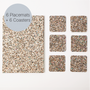 Beach Clean Rectangle Placemats and Coasters - Table S/6