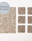 Beach Clean Rectangle Placemats and Coasters - Table S/6