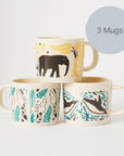 Set of three ZSL Animal Mugs